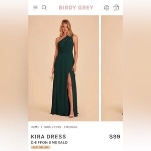 Birdy Grey Emerald One Shoulder Bridesmaid Dress. Medium.